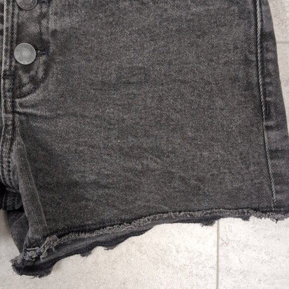 Gap High Rise Denim Shorts Cut Off Raw Hem Button Fly Vintage Wash Jean Bottoms - Picture 3 of 9